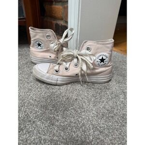 Converse Chuck Taylor All Star High Top Pink Satin Ribbon Lace Sneakers A14831F